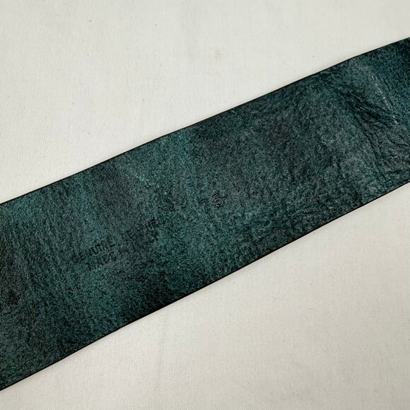 Orciani Croc Embossed Black Leather Belt Silver Buckle Made in Italy 75 US XS/2 main image 9